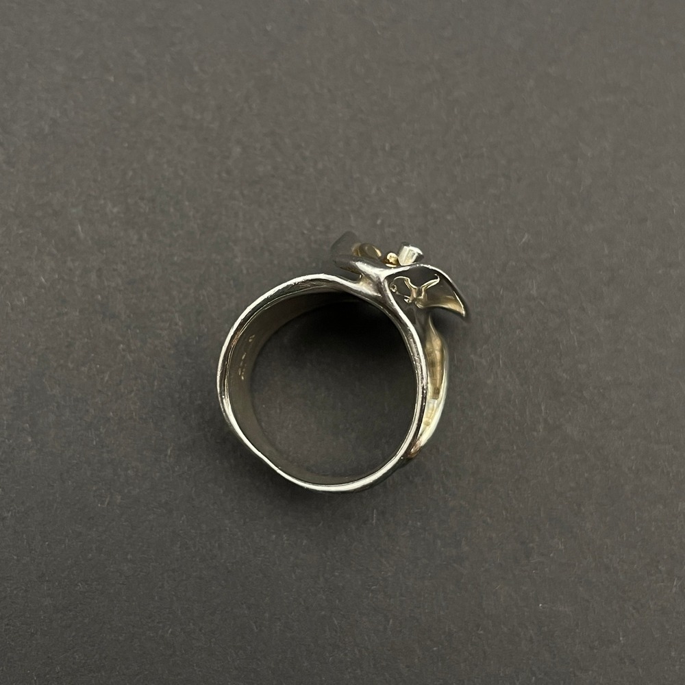 Israel Hagit Gorali Diamond Accent 14K Yellow Gold Sterling Silver Heart Ring - Picture 6 of 11